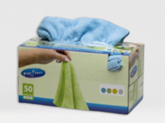 Pureworx Blue Microfibre Cloths Box of 50